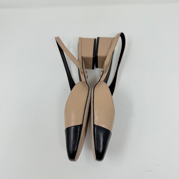 New Veronica Beard Cecile Leather Cap Toe Slingback Sz 9 - Picture 12 of 14